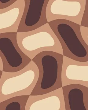 A warm repeating abstract pattern combines elongated and rounded organic fo.. Stock Illustration