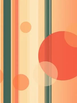 Warm retro abstract background with red and orange circles over vertical gr.. Stock Illustration