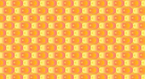 Warm Retro Seamless Geometric Pattern With Orange And Yellow Rounded Motifs.. Stock Illustration