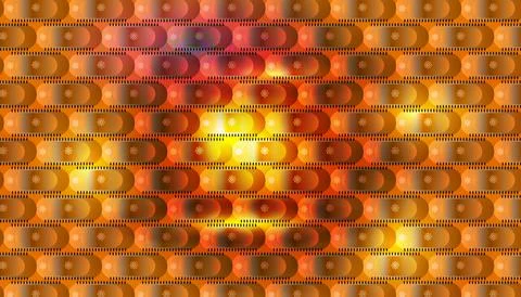 Warm Retro Seamless Geometric Pattern With Orange And Yellow Rounded Motifs.. Stock Illustration