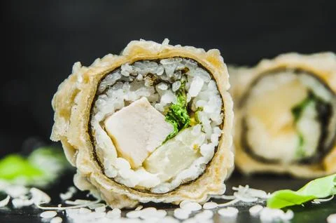 Warm roll closeup on Stock Photos