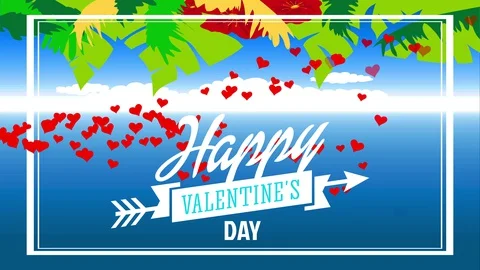 Warm romance letter with script satisfied valentines day written with flowing Stock Footage 129795587