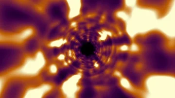 Warm Rotating Bright Glow Blur Tunnel VJ Background Stock Footage 85821263