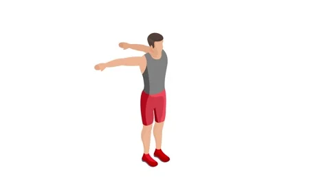 Warm-up. Rotation of the arms backwards. Warming up. 스톡 동영상 287935203