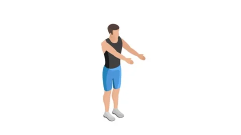 Warm-up. Rotation of the arms forward. Warming up. Stock Footage 287935215