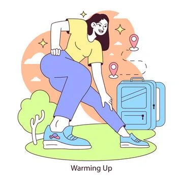 Warm-up routine concept. .Flat vector illustration. Stock Illustration