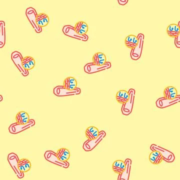 Warm seam sleeping bag vector seamless pattern Stock Illustration