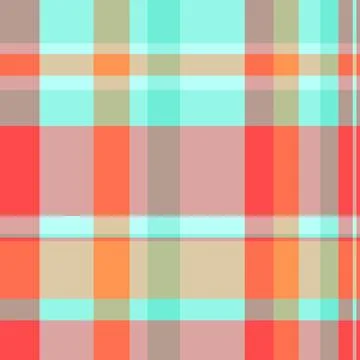 Warm seamless check background, editable fabric tartan pattern. Ragged vect.. 库存插图