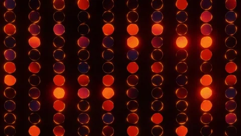 Warm, shimmering dots of light forming a dynamic grid pattern against a dark Stock Footage 347810980