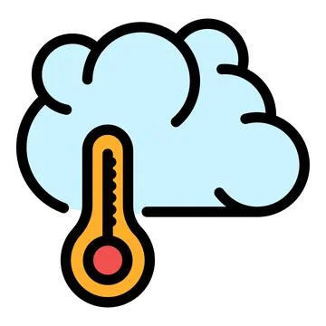 Warm sky cloud icon color outline vector イラスト素材