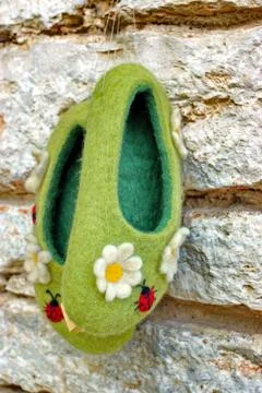 Warm slippers. Stock Photos