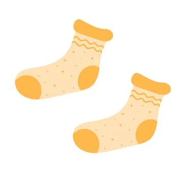 Warm socks with cute pattern. Illustrazione stock