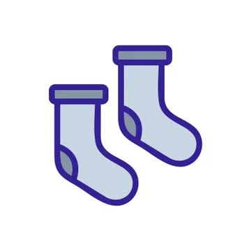 Warm socks icon vector. Isolated contour symbol illustration Stock Illustration