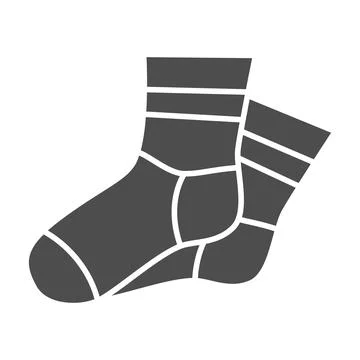 Warm socks solid icon, Winter clothes concept, sock sign on white background Stockillustratie