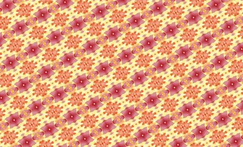 Warm solar flare themed continuous seamless texture, accented by scarlet, vermil Stock Illustration