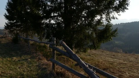 Warm spring day in the mountains. Horizontal panning. Stock Footage 75750737