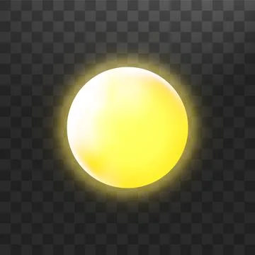 Warm sun on a transparent background. Summer. Glare. Solar rays. Stock Illustration