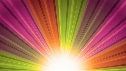 Warm Sunburst Rainbow Rays Stock Footage 94854469