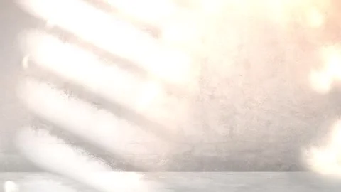 Warm sunlight Blind Shadow on Grey Concrete Wall Aesthetic Background Stock Footage 284255720