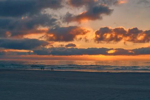 Warm sunset at the beach in Denmark Stock Photos