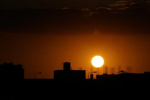 Warm sunset in Cairo, Egypt Stock Photos