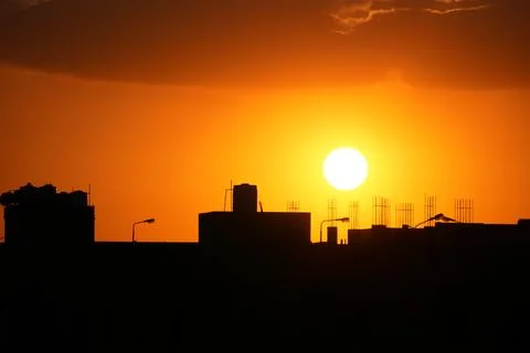 Warm sunset in Cairo, Egypt Stock Photos