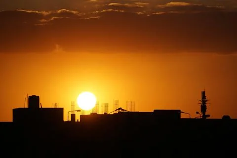 Warm sunset in Cairo, Egypt Stock Photos