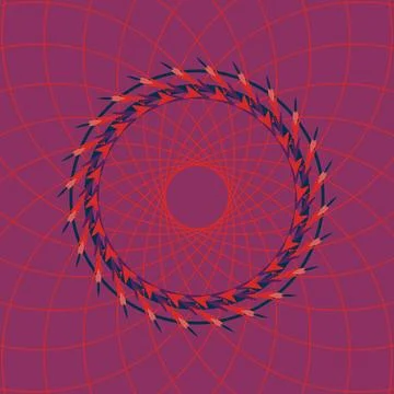 Warm sunset classic: circular lace border in amber, orange peel, fire engine red Stock Illustration