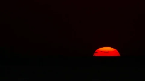 Warm Sunset on the Ocean Horizon Stock Footage 85318418