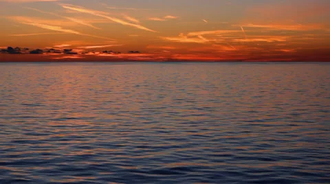 Warm sunset on at sea Stock Footage 52797334