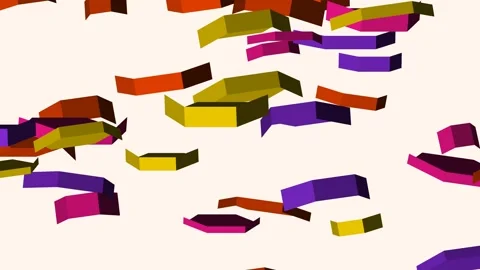 Warm Sunset Vibe Hexagon Flowing 3D Shapes Animation Stock Footage 341608948
