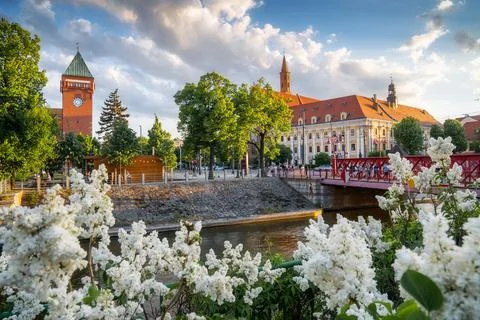 Warm sunset in Wroclaw Stock Photos