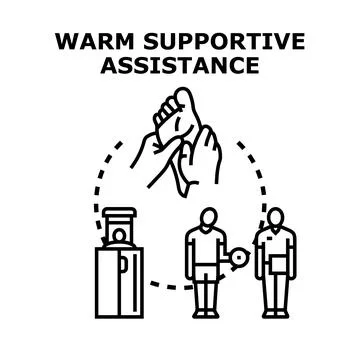 Warm supportive assistance concept vector illustration Stock Illustration