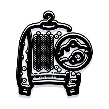 Warm sweater with texture magnification icon Illustrazione stock