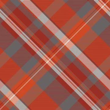 Warm tartan pattern in orange, grey and white. Ideal for fall designs, textil Stock Illustration
