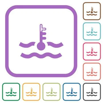 Warm temperature engine coolant simple icons Stock Illustration