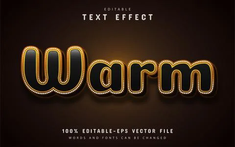 Warm text, editable 3d text effect Stock Illustration
