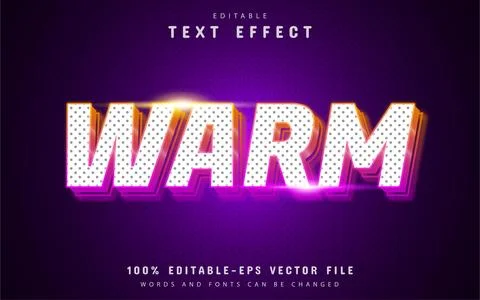 Warm text effect with dot pattern Stock Illustration
