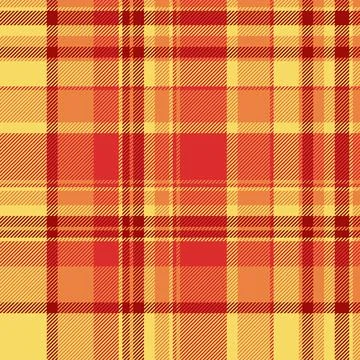 Warm, textured plaid pattern in shades of yellow, orange, and red. Traditiona 스톡 일러스트