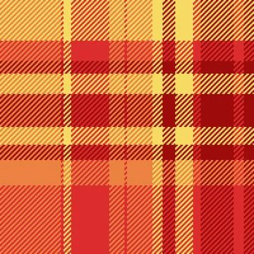 Warm, textured plaid pattern in shades of red, orange, and yellow. Use for .. Illustrazione stock