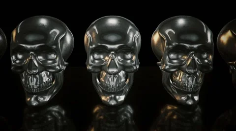 Warm Titanium Skulls Pan 库存影片 58587392