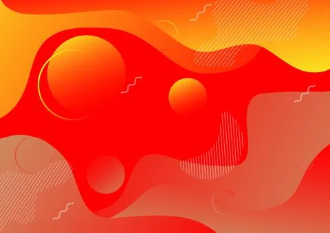 Warm tone geometric background. Fluid shapes composition. Gradient vector art Stock Illustration