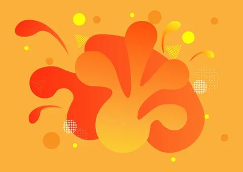 Warm tone geometric background. Liquid shapes composition. Gradient vector ar イラスト素材