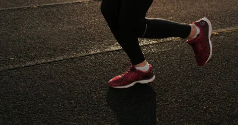 Warm Up before training. jogging in stadium close up Stock Footage 139832176