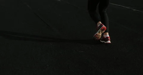 Warm Up before training. jogging in stadium close up Stock Footage 139833159