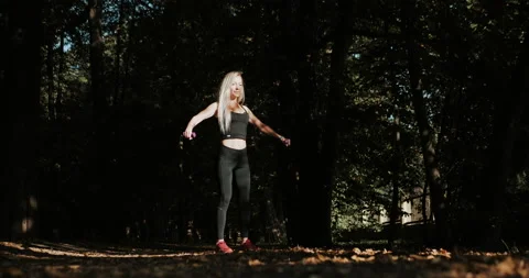 Warm Up before training. jogging in stadium close up Stock Footage 139877800