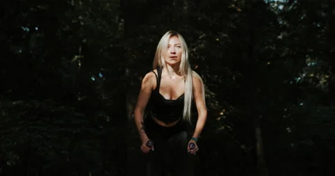 Warm Up before training. jogging in stadium close up Stock Footage 139878160