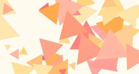 Warm triangles scattered on white background 库存插图