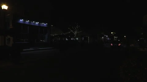 Warm ummer night with people walking and restaurant patios open post COVID 19 Vídeo Stock 158495543