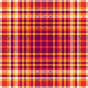 Warm, vibrant plaid pattern in reds, oranges, and purples. Perfect for backgr 스톡 일러스트